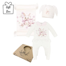 Load image into Gallery viewer, Ivory &amp; Pink "Snoffi" Bunny Babygrow Set