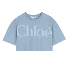 Load image into Gallery viewer, Blue Cropped Logo T-Shirt