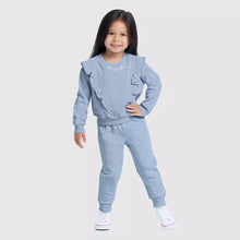 Load image into Gallery viewer, Babies Blue Ruffles Tracksuit