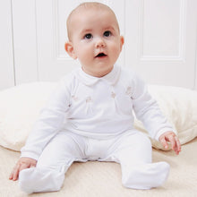 Load image into Gallery viewer, White Embroidered Toys Babygrow