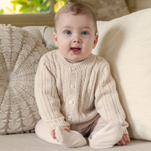 Load image into Gallery viewer, Boys Beige Knitted Cardigan