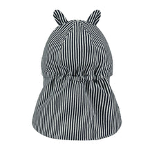 Load image into Gallery viewer, Navy &amp; White Striped Sun Hat