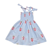 Load image into Gallery viewer, Blue &amp; White Strawberries Beach Dress