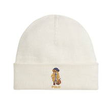 Load image into Gallery viewer, Girls Cream Polo Bear Beanie Hat