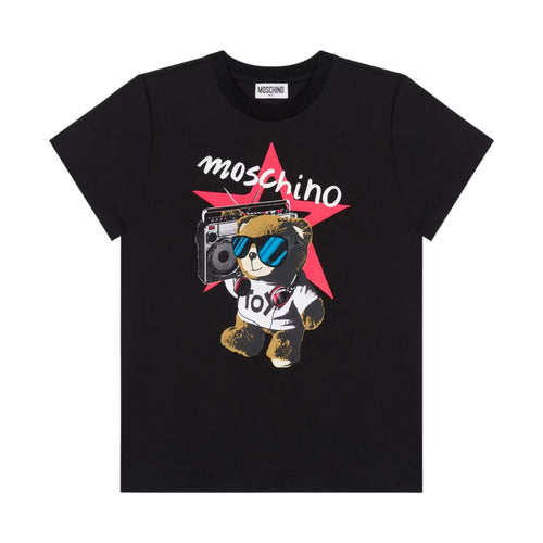 Black Teddy & Star Design T-Shirt