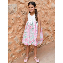 Load image into Gallery viewer, Pink &amp; White Printed Lace Dress