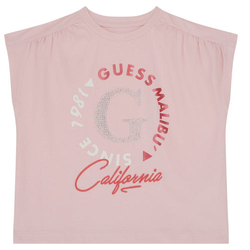 Pink Guess Malibu Logo T-Shirt