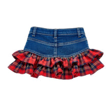 Load image into Gallery viewer, PRE ORDER - Red Tartan Denim Skirt