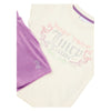 Cream T-Shirt & Purple Velour Shorts Set
