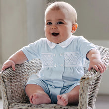 Load image into Gallery viewer, Blue Embroidered Romper