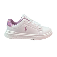 Load image into Gallery viewer, White &amp; Lilac "Heritage Court" Trainers