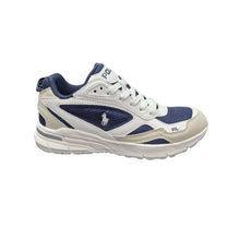 Load image into Gallery viewer, Beige &amp; Navy "Trackster" Trainers