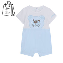 Load image into Gallery viewer, Blue &amp; White Striped Teddy Shortie