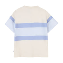 Load image into Gallery viewer, Beige &amp; Blue Wide Stripe T-Shirt