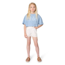 Load image into Gallery viewer, Blue Cropped Logo T-Shirt