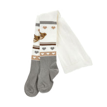 Load image into Gallery viewer, PRE ORDER - Ivory &amp; Brown Teddy Tights