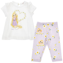 Load image into Gallery viewer, Lilac Flower Leggings &amp; White Rapunzel T-Shirt Set