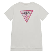 Load image into Gallery viewer, White Guess Triangle Logo T-Shirt