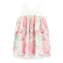 Load image into Gallery viewer, Pink &amp; White Printed Lace Dress