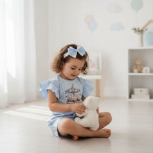 Load image into Gallery viewer, Blue Teddy Carousel Shorts Set &amp; Headband