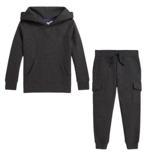 Dark Grey Cargo Hoodie Tracksuit