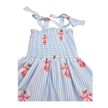 Load image into Gallery viewer, Blue &amp; White Strawberries Beach Dress