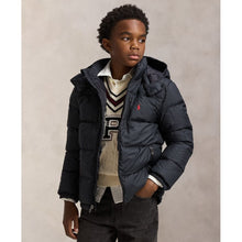 Load image into Gallery viewer, PRE ORDER - Boys Black Hooded Down Jacket