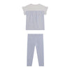 Blue & White T-Shirt & Leggings Set