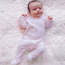 Load image into Gallery viewer, Pale Pink Floral Panel Babygrow &amp; Hat