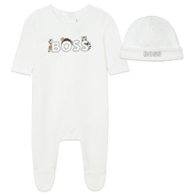 Load image into Gallery viewer, White Panda Logo Babygrow &amp; Hat Gift Box