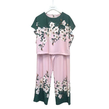 Load image into Gallery viewer, Pink &amp; Green Floral Trouser Set