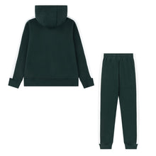 Load image into Gallery viewer, Dark Green &amp; White Stripe Hoodie Tracksuit