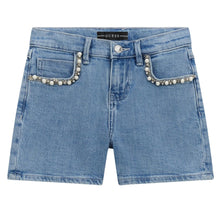 Load image into Gallery viewer, Girls Pearl Denim Shorts