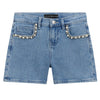 Girls Pearl Denim Shorts