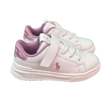 Load image into Gallery viewer, White &amp; Lilac Velcro "Heritage" Trainers