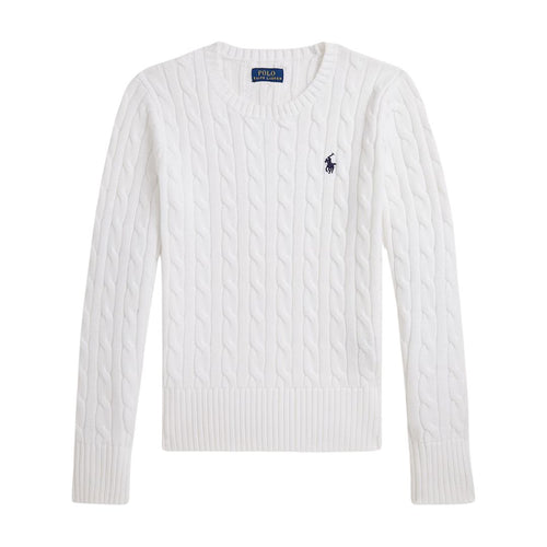 PRE ORDER - Girls White Cable Knit Jumper