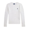 PRE ORDER - Girls White Cable Knit Jumper