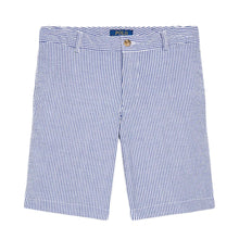 Load image into Gallery viewer, Blue &amp; White Stretch Cotton Shorts