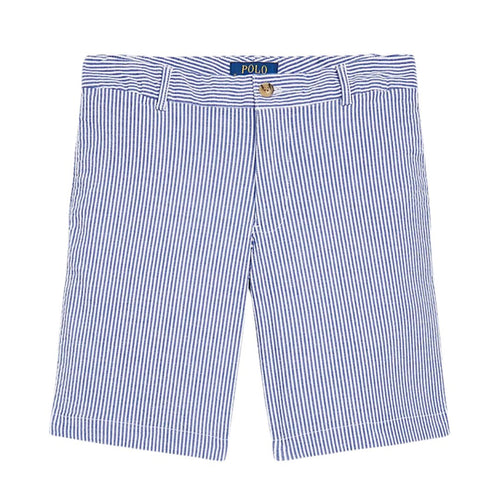 Blue & White Stretch Cotton Shorts