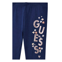 Load image into Gallery viewer, Navy Metallic Logo Leggings