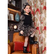 Load image into Gallery viewer, Black &amp; Leopard Print Skirt Set