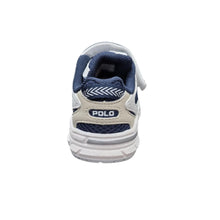 Load image into Gallery viewer, Beige &amp; Navy "Trackster" Velcro Trainers