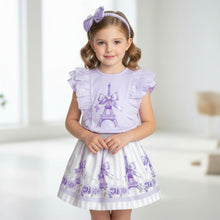 Load image into Gallery viewer, Lilac Eiffel Tower Skirt Set &amp; Headband