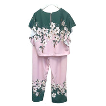 Load image into Gallery viewer, Pink &amp; Green Floral Trouser Set