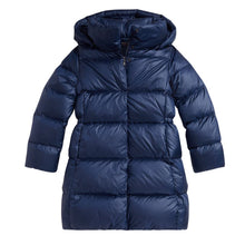 Load image into Gallery viewer, PRE ORDER - Girls Navy Long Hooded Down Coat