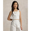 White Wrap Top & Cropped Trousers Set