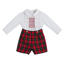 Load image into Gallery viewer, Red &amp; Green Tartan Shorts Set