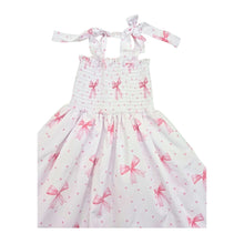 Load image into Gallery viewer, Pink &amp; White Bows Beach Dress