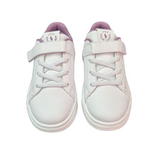 Load image into Gallery viewer, White &amp; Lilac Velcro "Heritage" Trainers