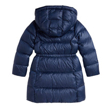 Load image into Gallery viewer, PRE ORDER - Girls Navy Long Hooded Down Coat